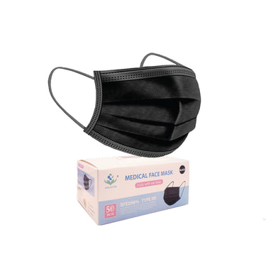[BEST SELLER] MILKON 3-Ply Disposable Medical Face Mask Black (50pcs)