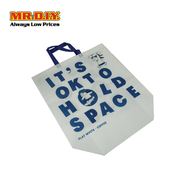 (MR.DIY) Flat White- Coffee Non-Woven Shopping Bag (47 x 44 x 13 cm )