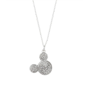 Disney Mickey Mouse Necklace Sparkling Silver Cute Pendant Jewelry JOJO22052204