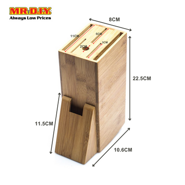 (MR.DIY) Bamboo Knife Holder Stand Storage (1pc)