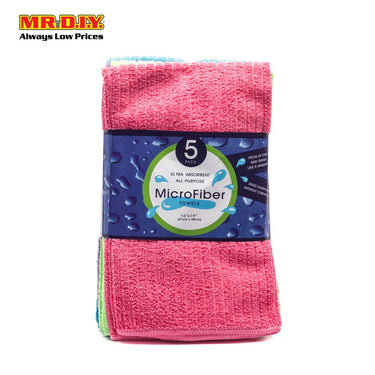 (MR.DIY) Microfiber Multi-Colour Square Towels (5pcs)