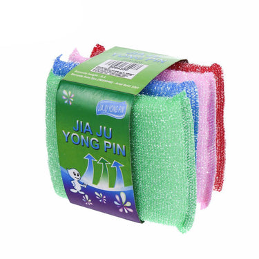 (MR.DIY) Multi-Colour Scrubber Pad Sponge (4pcs)