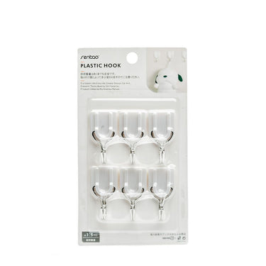 (MR.DIY) Wall-Mounted Plastic Adhesive Hooks (6pcs x 1.5kg)