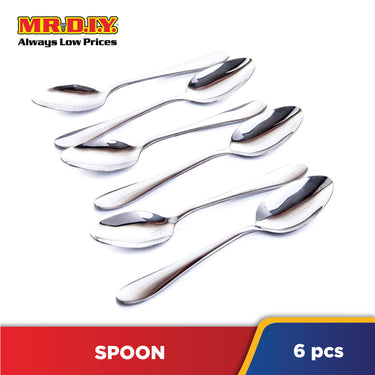 (MR.DIY) Premium High-Quality Stainless Steel Durable Extra Thick Spoons (6pcs)
