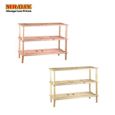 (MR.DIY) 3 Tier Wooden Shoes Rack (63cm x 55cm)