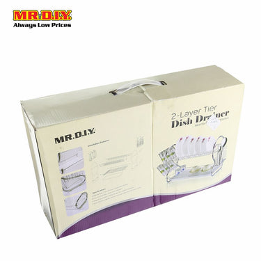 (MR.DIY) Stainless-Steel 2-Layers Tier Dish Drainer(43cmx35cmx39cm)
