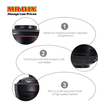 (MR.DIY) Black And Red Bowl  8' B668