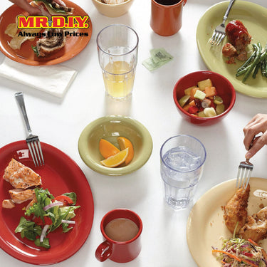 (MR.DIY) Black Red Melamine Dinner Plate 10"