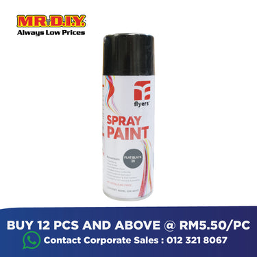 [BEST SELLER] (MR.DIY) FLYERS Spray Paint Flat Black #29 (400ml)