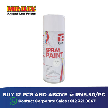 (MR.DIY) FLYERS Spray Paint White #2 (400ml)