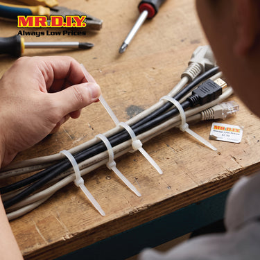 (MR.DIY) White Cable Ties (5mm x 25cm) 250pcs