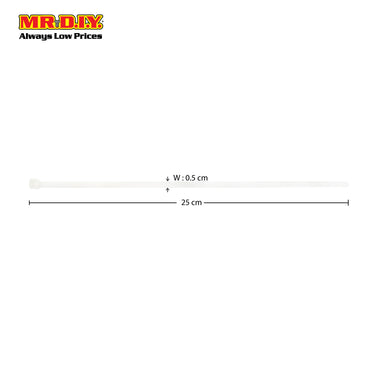 (MR.DIY) White Cable Ties (5mm x 25cm) 250pcs