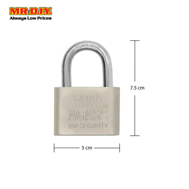 (MR.DIY) AGASS Stainless-Steel Padlock Top Security (50mm)
