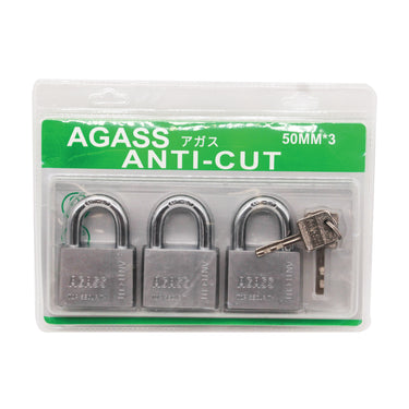 AGASS Top Security Anti-Cut Padlock 90350 (50mm x3)