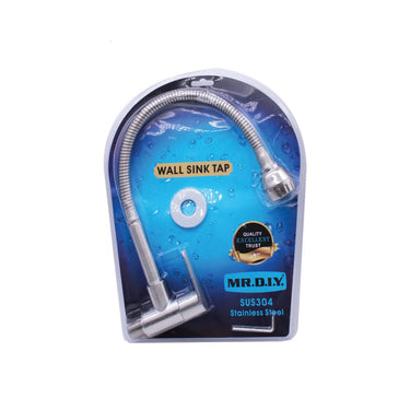 (MR.DIY) Stainless Steel SUS 304 Flexible Wall Sink Tap 0199SS