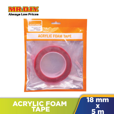 Acrylic Double Sided Foam Tape (1.8cm x 5m)
