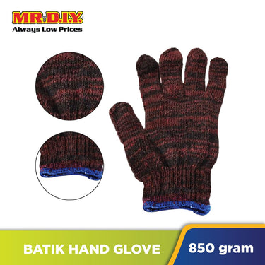 (MR.DIY) Batik Knitted Cotton Safety Hand Gloves 850g (12 pairs)