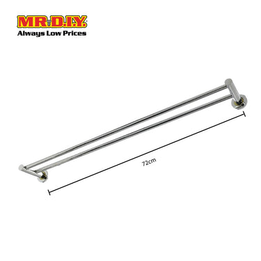 (MR.DIY) Stainless Steel Durable Towel Hanger Double Bar Bathroom (60 x 22cm)