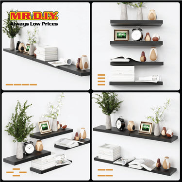 (MR.DIY) Wood Board Pb Decoration 60x19.5x1.5cm (Black)