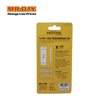 HOTAK LED Light Set Screwdriver (14pcs)