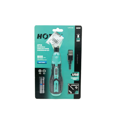 HOTAK Cordless USB LED Light Screwdriver Set YJPS-900 800mAh (4pcs)