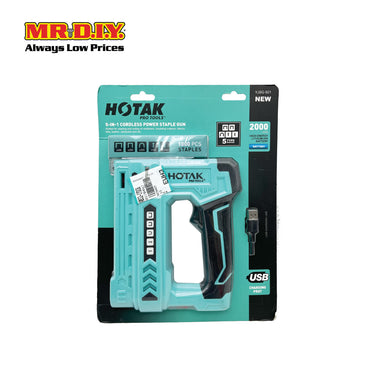 HOTAK Cordless Rechargeable USB Staple Gun 5 in 1 YJSG-501 (2000mAh)