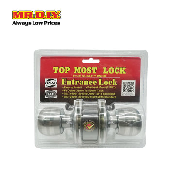 FIGHTER 3631SS/SP Silver Cylinderical Stainless Steel Entrance Door Lock Set (60mm)