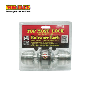 FIGHTER 3981 SS/SP Silver Cylinder Stainless Steel Entrance Knob Door Lock Set (60mm)