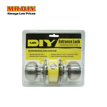 (MR.DIY) 5791SS Silver Cylinder Stainless Steel Entrance Door Lock Set (60mm)