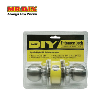 (MR.DIY) 3871SS Stainless Steel Cylindrical Knob Lock Door Set (60mm)
