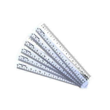 NIEKI Transparent Plastic Ruler 15cm (6pcs)