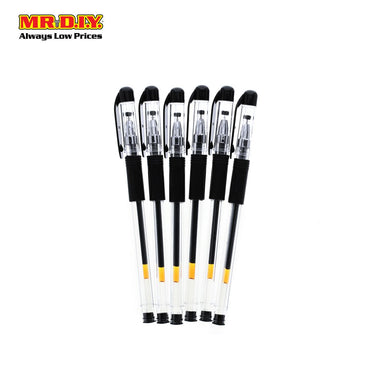 (MR.DIY) Black Gel Ink Pen 0.5mm (6 Pcs)