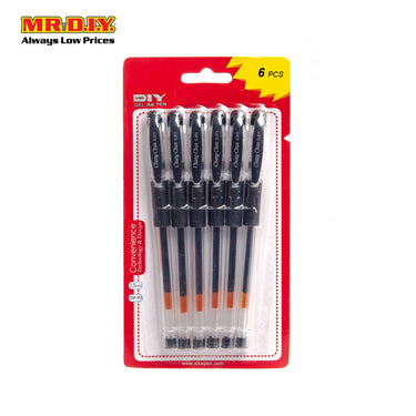 (MR.DIY) Black Gel Ink Pen 0.5mm (6 Pcs)