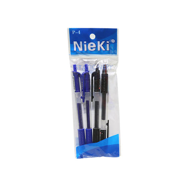 (MR.DIY) Nieki Black and Blue Gel Pen 31220 0.5mm (4pcs)