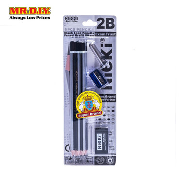 (MR.DIY) NIEKI 2B Exam Grade Pencil Set (6pcs)