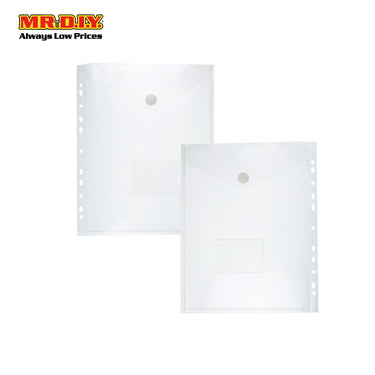 (MR.DIY) Translucent Snap Button Ring File A4 Document Folder