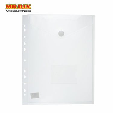 (MR.DIY) Translucent Snap Button Ring File A4 Document Folder
