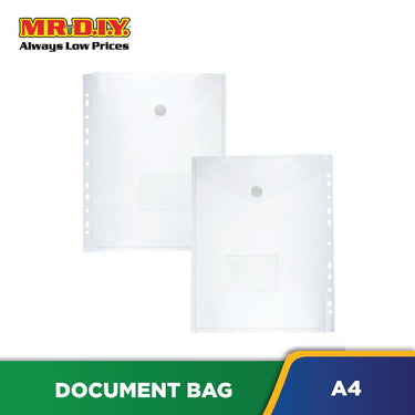 (MR.DIY) Translucent Snap Button Ring File A4 Document Folder