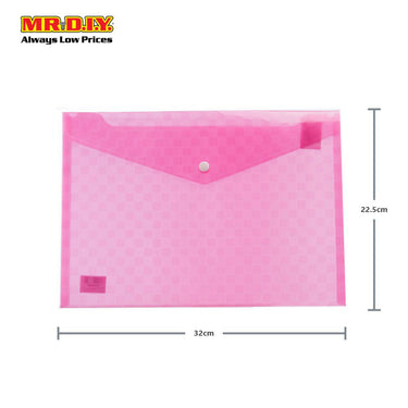 (MR.DIY) Checkered Snap Button Document Folder  (1pc)