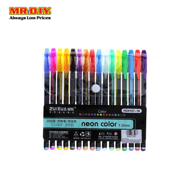 (MR.DIY) Neon Colour Pen 1.0mm (16 pcs)