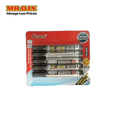 (MR.DIY) Tyno Permanent Marker Black (5pcs)