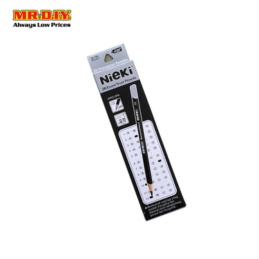 (MR.DIY) NIEKI 2B Triangular Exam Grade Graphite Pencils Set (12pcs)