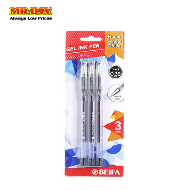 (MR.DIY) Beifa Gel Ink Pen 0.38mm (3Pcs)