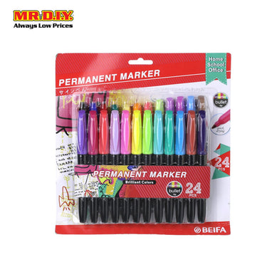 (MR.DIY) Beifa Permanent Marker (24 pcs)