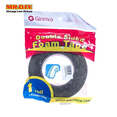 GINNVA Double Sided Foam Tape Black (1.8cm x 9m)