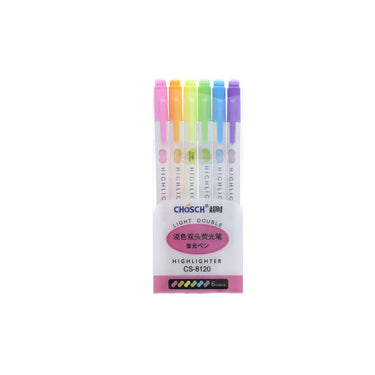 CHOSH Mild Color Double-Tips Highlighter Pack (6pcs)