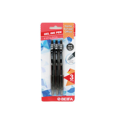 (MR.DIY) Beifa Home School Ofiice Gel Pen 0.05mm Black (3pcs)
