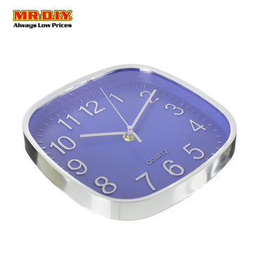 QUARTZ Chrome Digit Square Wall Clock 8"