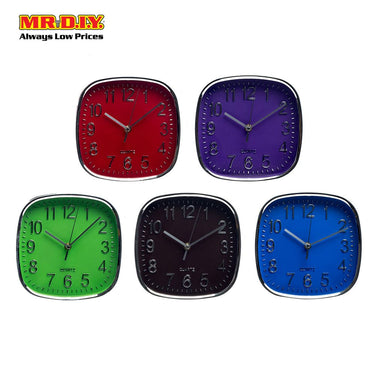 QUARTZ Chrome Digit Square Wall Clock 8"