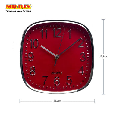QUARTZ Chrome Digit Square Wall Clock 8"